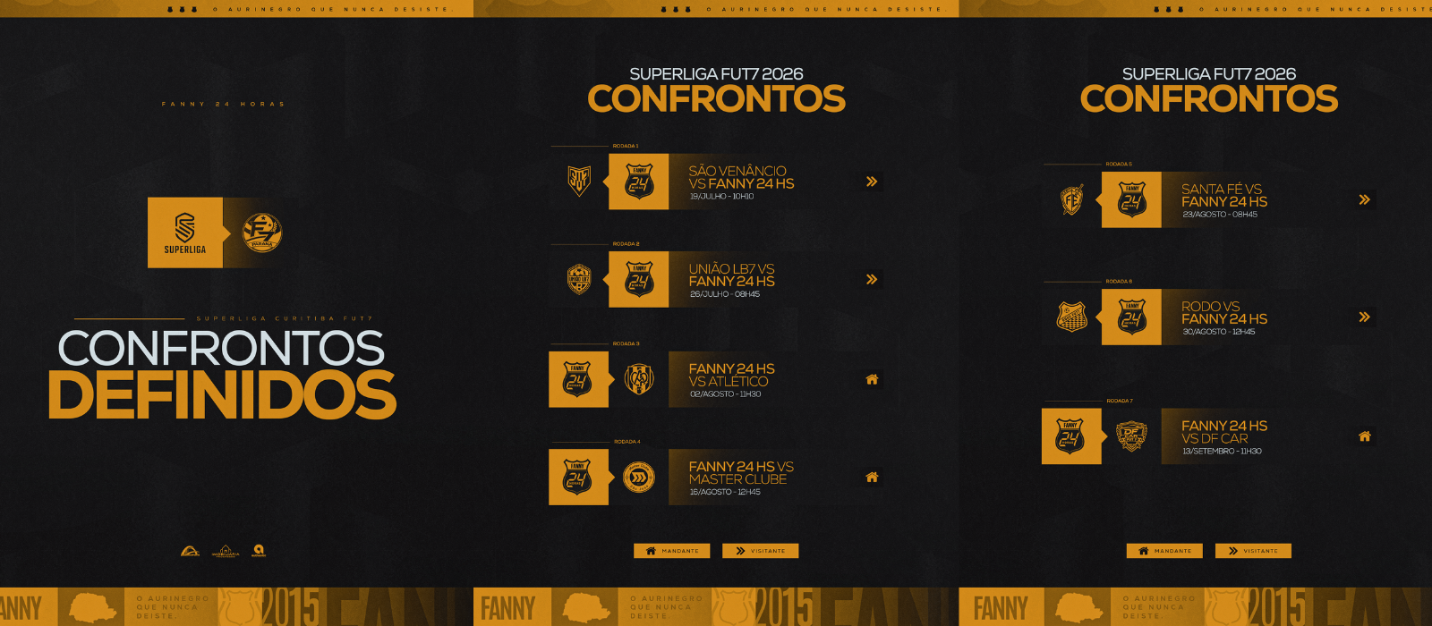Fanny 24 Horas conhece tabela da Superliga Fut7 2026