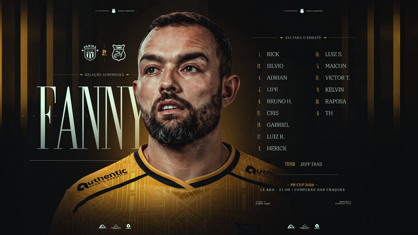 Jefferson Dias define os relacionados para o duelo contra o Parma pela PR Cup