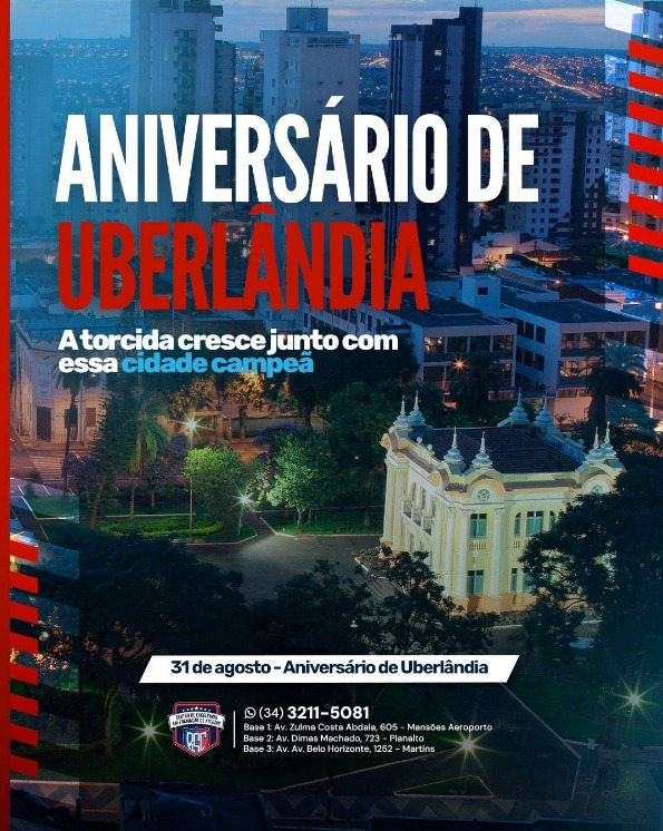 Hoje vestimos a camisa de Uberlândia com orgulho!